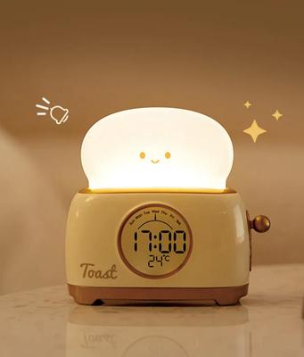Kid Alarm Clock LED Night Light Digital Clock Children's Sleep Trainier For Home Bedroom Bedside Cute Temperature Display Reloj