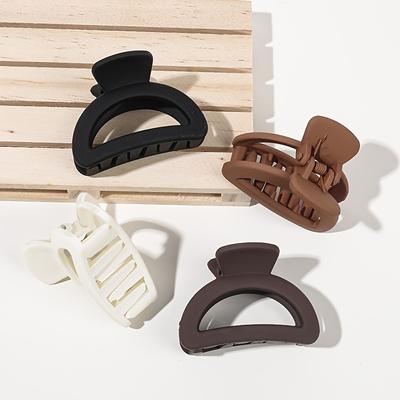Medium Matte Hair Claw Clips Semicircle Solid Color Non Slip Strong Hold Grip Hair Jaw Clip For Thick Hair Accessories
