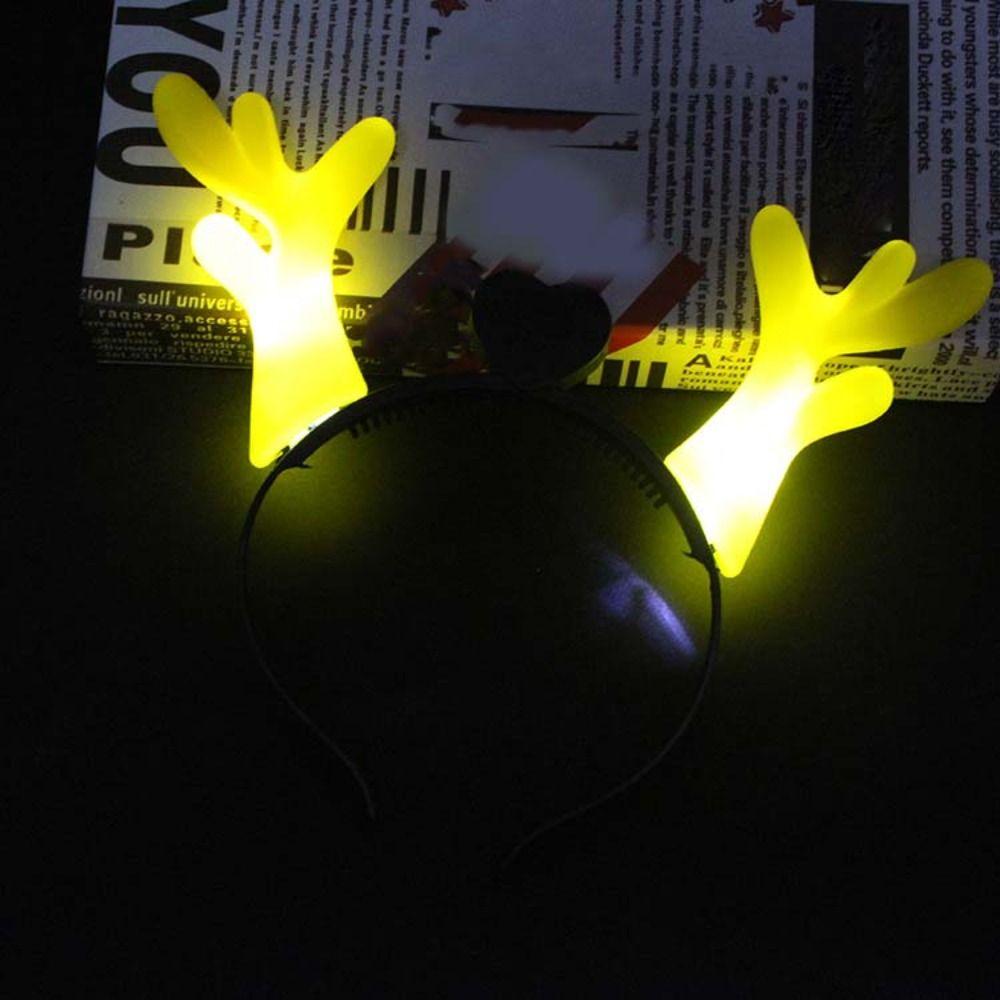 

LED Light Dragon Horn Headband Luminous New Year Hair Bands Elegant Christmas Headdress Party