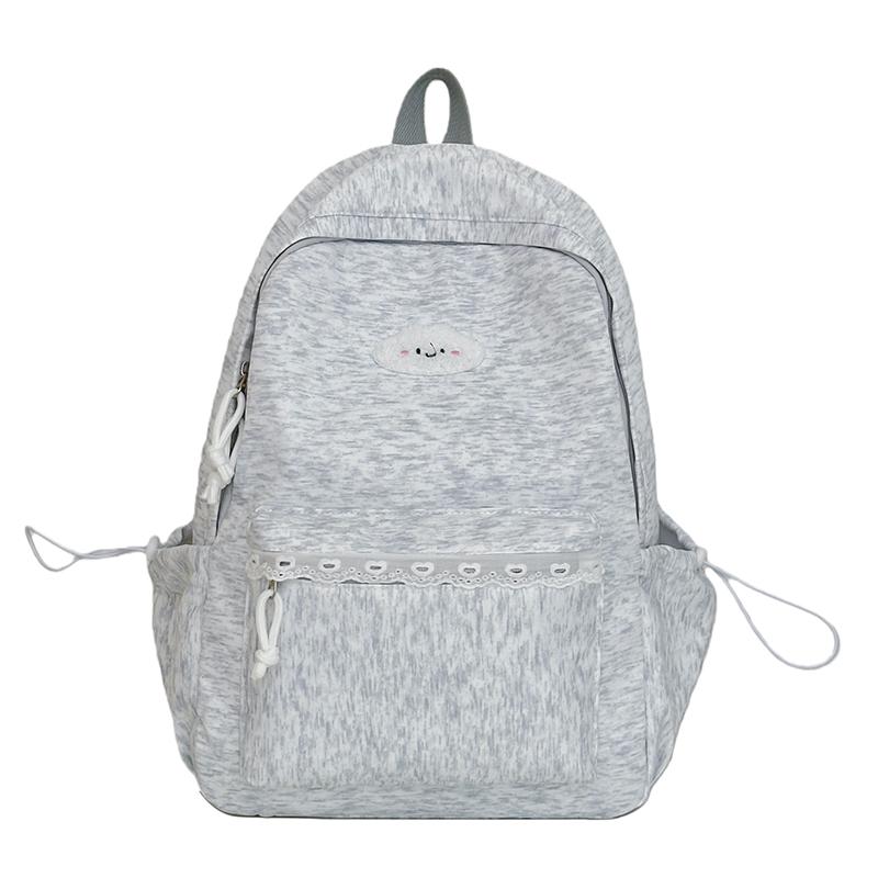 

Cute Backpack for Girls Lace Trim Lightweight School Bag for Women Daily Use светло-серый