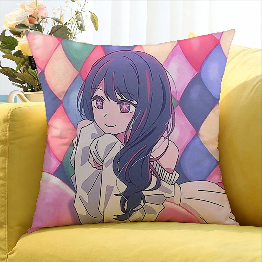 Ai HHoshino OOshi No Ko Anime   Various Sizes Square Pillow Case For Car Home Bedchamber Decor