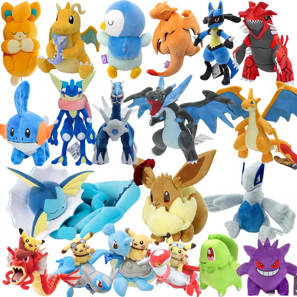 Eevee Sleeping Vaporeon Plush Pikachu Riding Gyarados Charizard Plush Peluche Toy Lugia Chikorita Gengar Lucario Plush