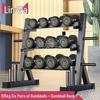Línwā Rubber-Coated Dumbbell Set with Rack, 105kg