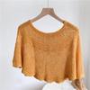 Solid Color Knitted Shawl Breathable Sunscreen Blouse Pullover Neck Guard Cloak Scarf  Holiday