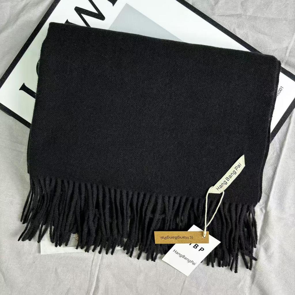 Schal im koreanischen Stil, einfarbig, Imitation Kaschmir, rot - Warm, vielseitig, modische Fransen für Herbst/Winter