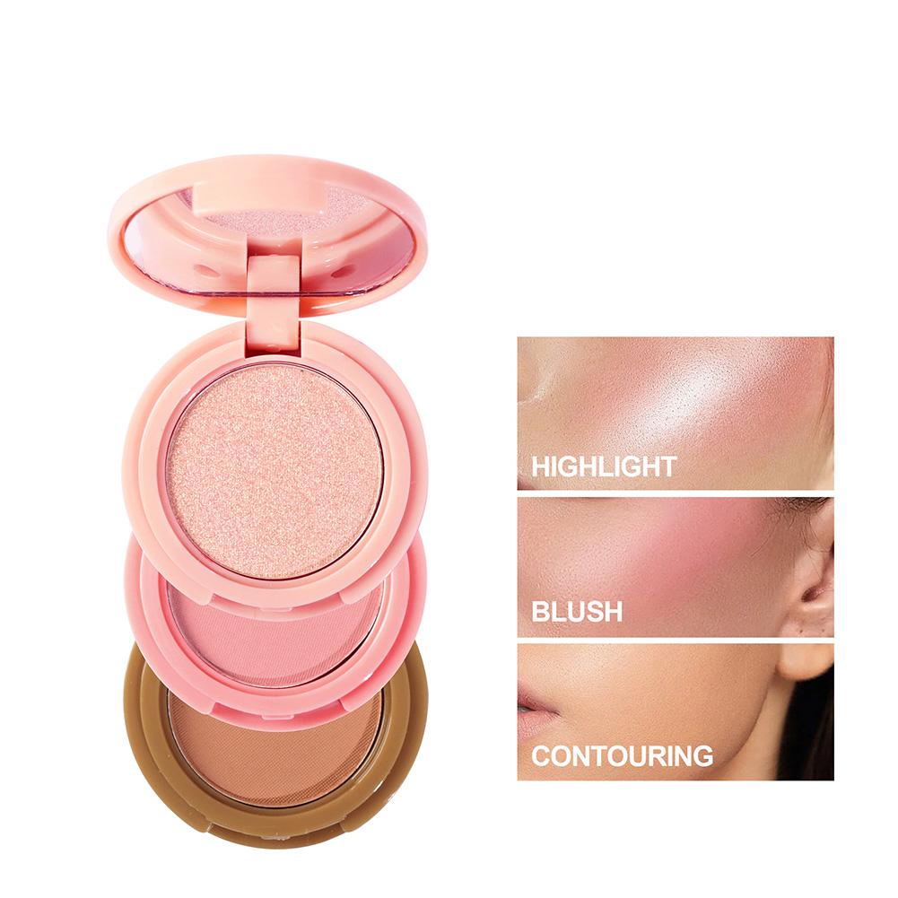 Three In One Compact: Highlighter, Eyeshadow, Contouring - 6g