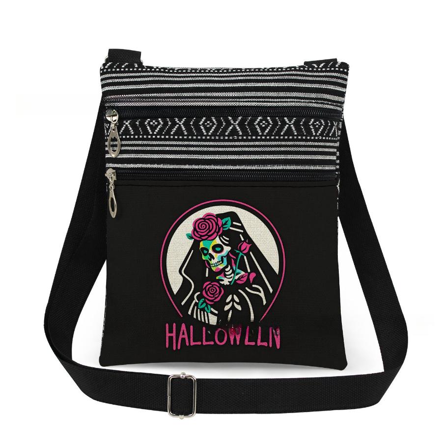 

1PC Halloween Print Tote Bags Women Shoulder Handbags Postman Package 6954