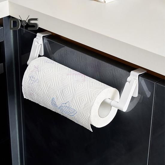 Paper Towel Holder Strong Load-bearing Punch Free Easy To Install Plastic Films Towel Hanging Storage Holder