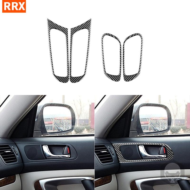 For Subaru Legacy/Outback 2005-2009 Real Carbon Fiber Stickers Door Handle Panel Cover Car Accessories Interior Decorative