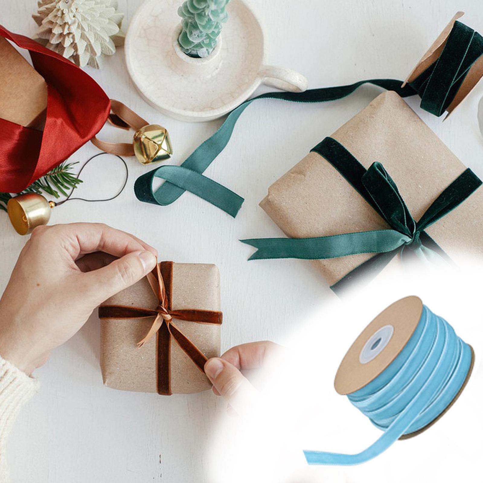 

Velvet Ribbon 1cm Width Fashion DIY Multipurpose 20 Yards for Gift Wrapping синій