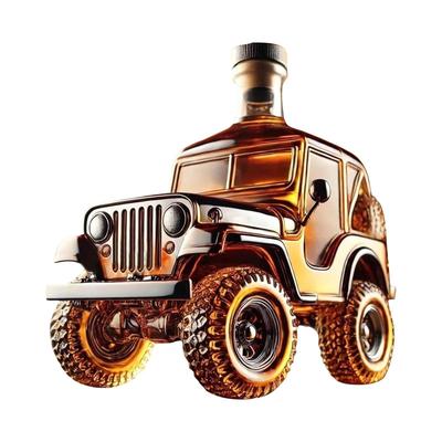 Neues Modell Auto Whiskey Dekanter, Auto Glas Weinflasche für Papa, Ehemann, Lustiger Auto Whiskeys Dekanter Heimbar Dekoration Pickup (Oldtimer)350ml