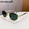 Steampunk Small Frame Oval Sunglasses Women  Luxury Brand Trendy Metal Frame Sun Glasses For Ladies Fashion Shades UV400