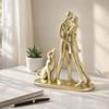 Paar und Hund Skulptur Statue Sammlung Moderne Familienfiguren Heimdeko für Bücherregal Geschenk