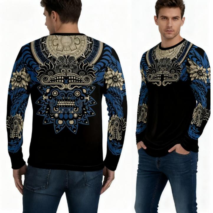 

Spring and Autumn Round Neck 3D Printed Top Fashionable Casual Vintage Long Sleeved Men s T-shirts 5XL