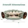 Cat’s Telescopic Tunnel Cushioned Bed Pet Nest Teasing Balls Zipper Connection Feline Supplies for Home