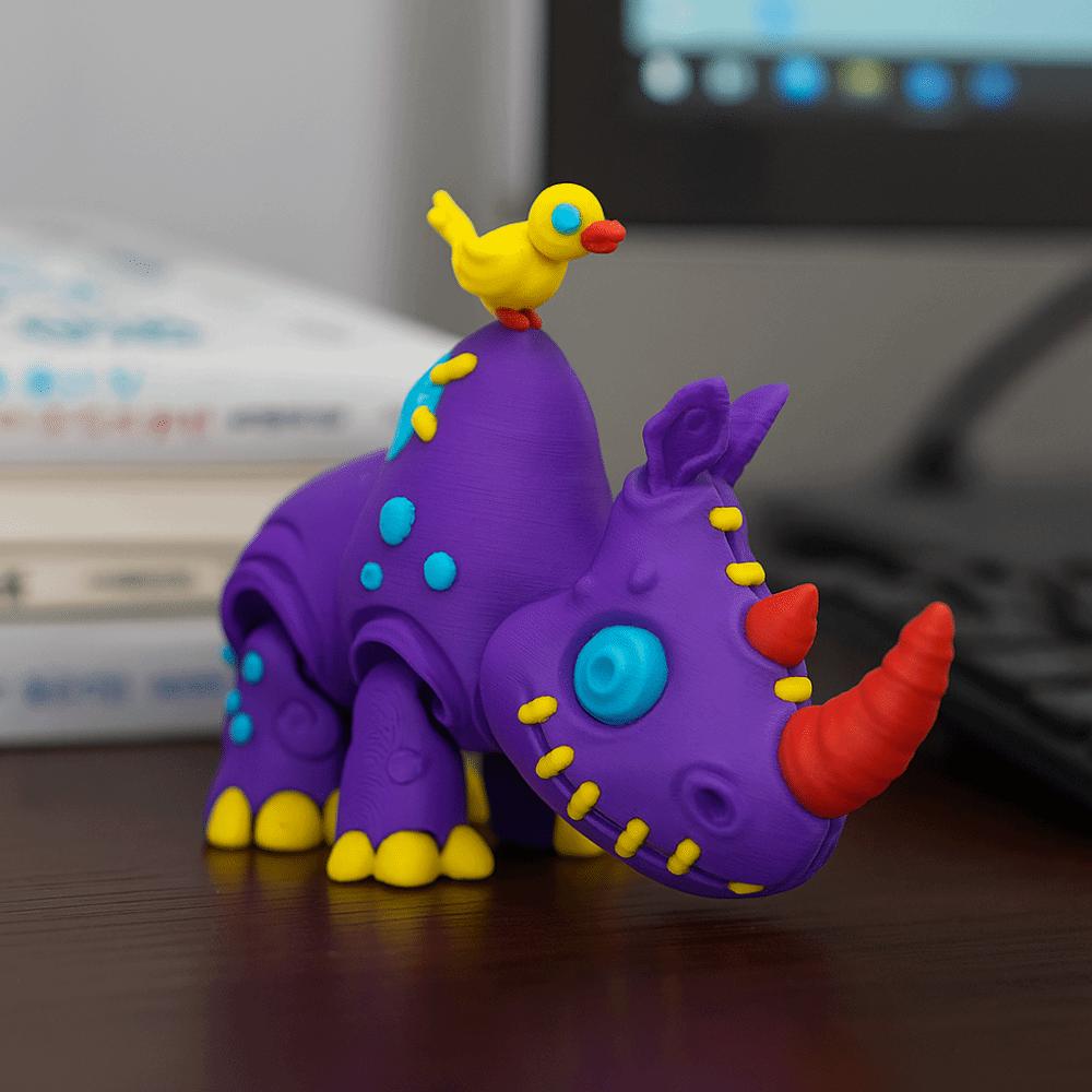 Multi-Jointed 3D Printing Rhinoceros Toy Simulation Anime Rhinoceros Toys Halloween Decoration