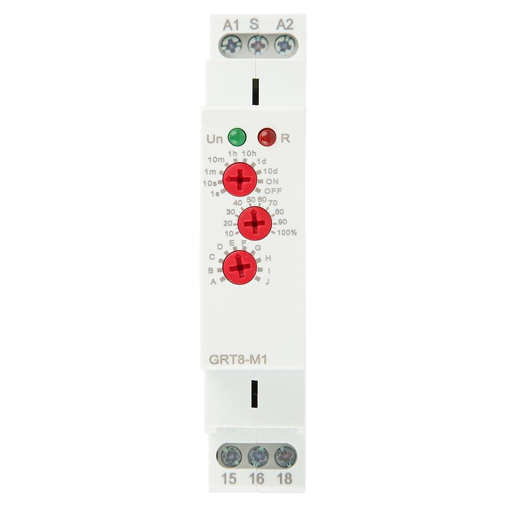 GRT8?M1 Multifunctional Delay Time Relay with 10 Functions DIN Rail Mount AC 230V