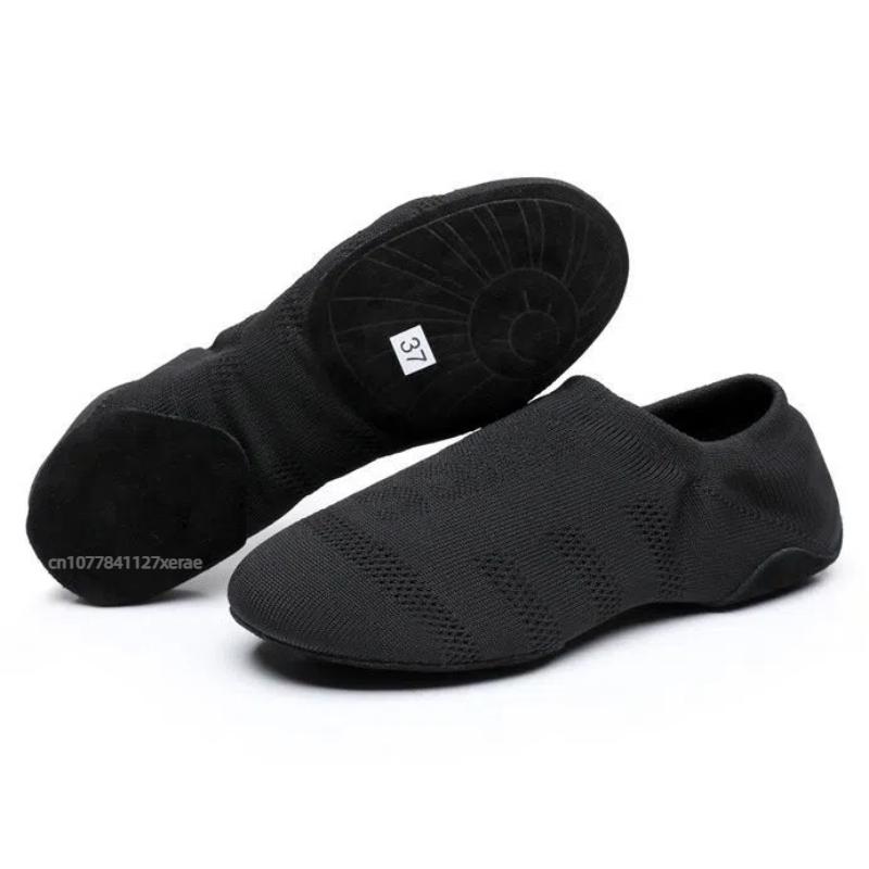 

Специальная обувь для джазового танца, Мягкие тренировочные туфли для тела для взрослых, Танцевальная обувь из сетки Fly Woven, Детские танцевальные соревнования 28 чёрный