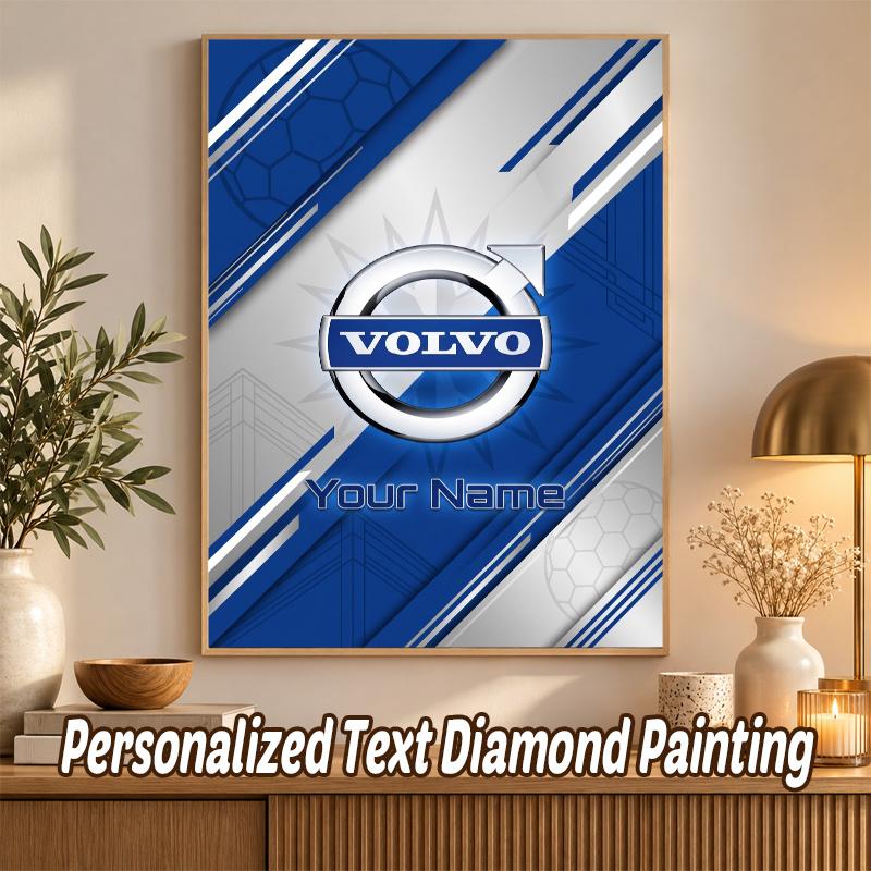 Volvo Trucks Custom Name Text 5D Diamond Painting Kit DIY Full Drill Diamond Art Decoration