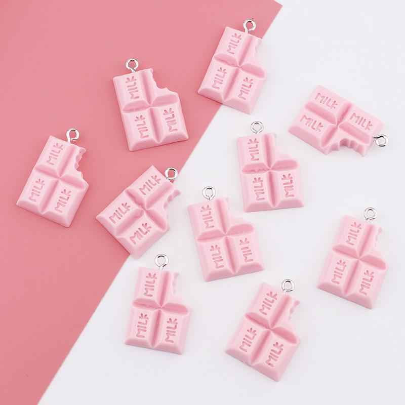 10pcs/lot 18*28mm Chocolate Milk Resin Charms Pendants for DIY Jewelry Making Accessories Handmade Earring Necklace Bracelet