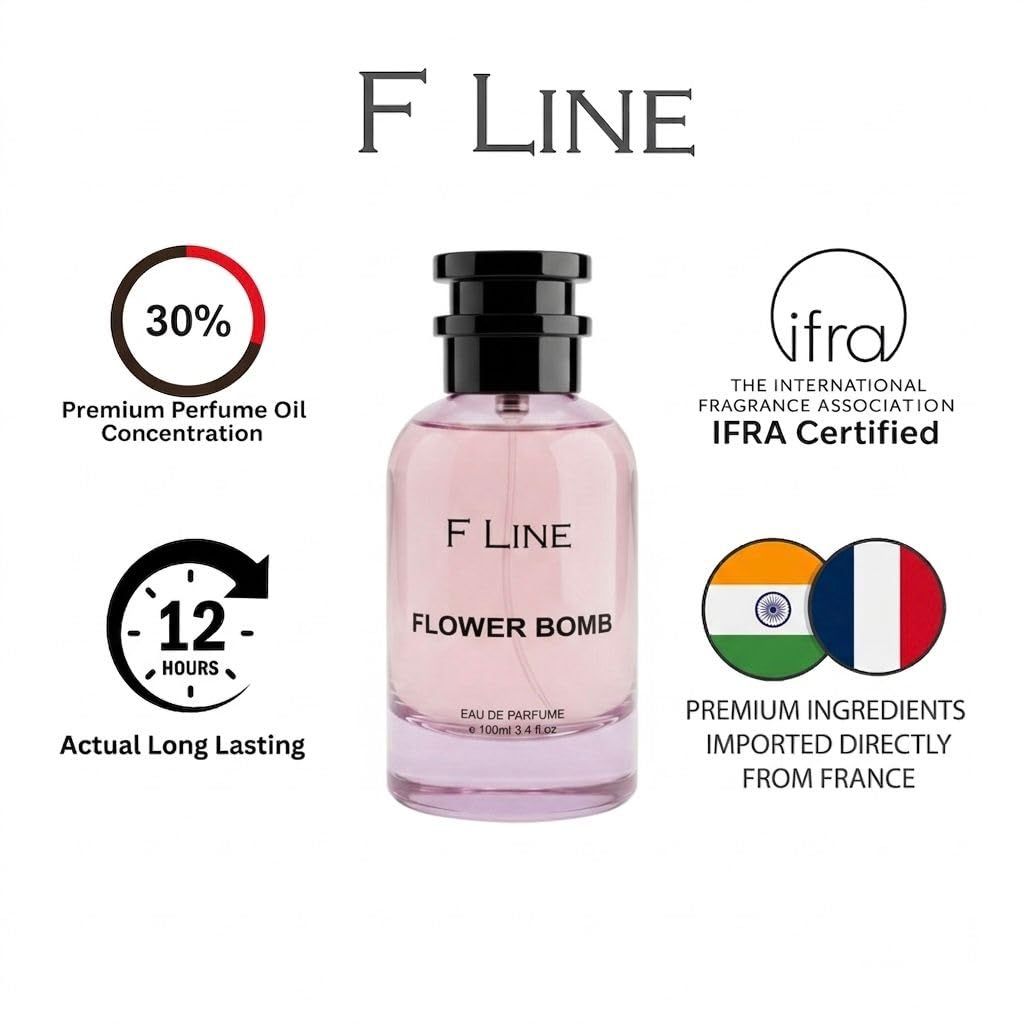 F LINE Flower Bomb 100ml Unisex Eau De Perfume |