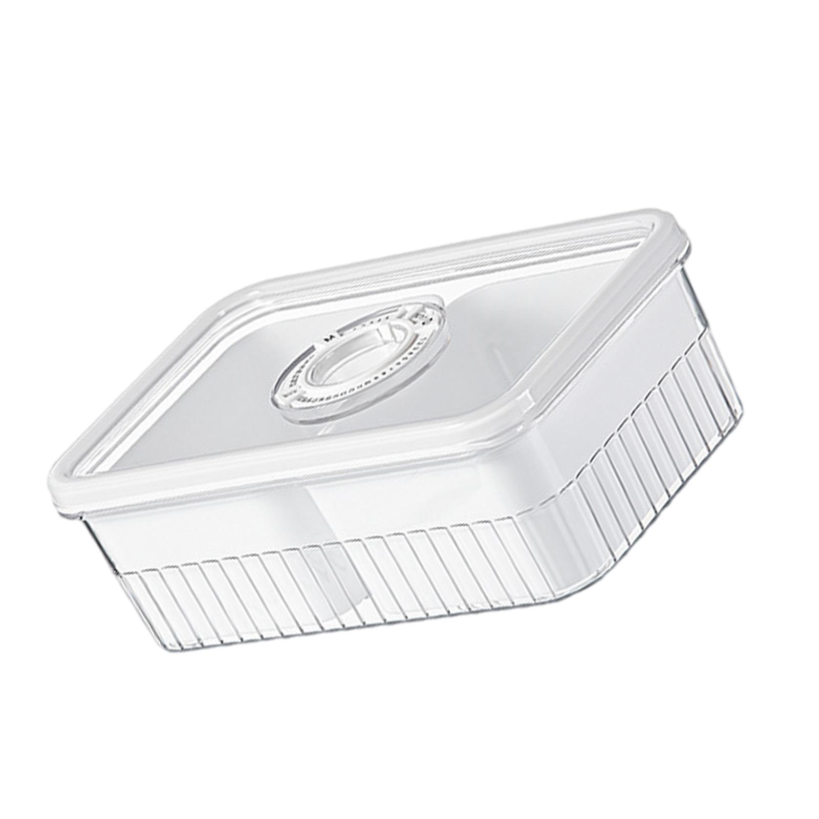 Stackable Kitchen Container With Divided Compartments For Florals Teas Drying Foods Transparent Plastic Storage Box