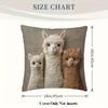 Alpaca Pillow Covers Machine Washable Polyester with Zipper Closure, Vintage Home Decor Suitable for Living Room