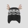 Christmas Antler Knitted Hat Women's Autumn Winter Warm Wool Hat Velvet Ear Protection Cap