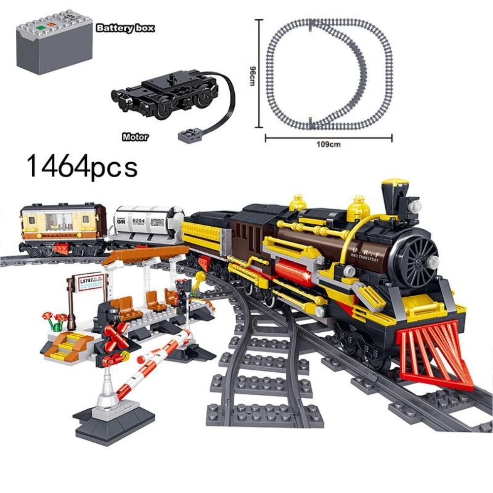 City Train Set Steam Bullet Vehicle Cargo Railway Station Model Building Blocks Brick Tracks Rail No Motor Kits Carriage Kid Toy