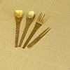 4pcs/set Metal Tableware Hammer Pattern Spoon Cake Fruit Fork Coffee Ice Cream Spoon Stainless Steel Dessert Spoon