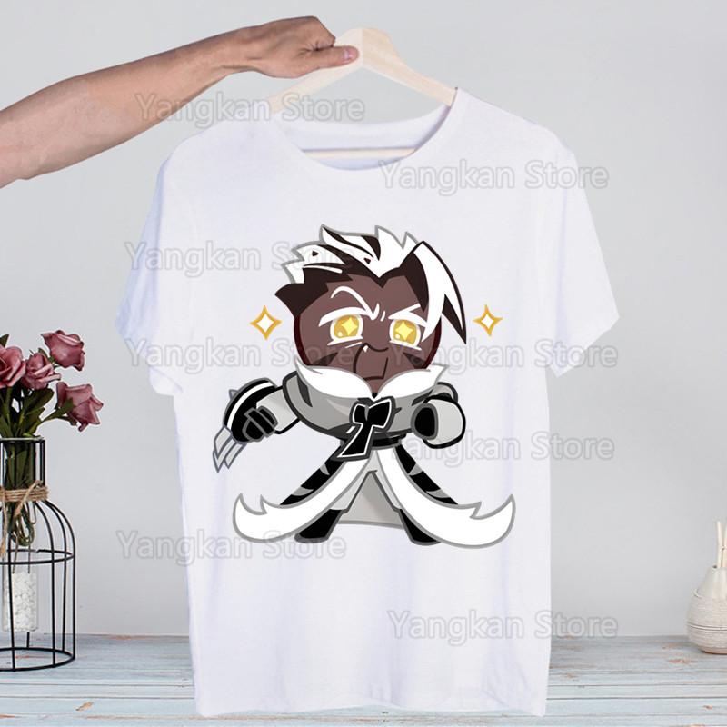 Shadow Milk Cookie Run Kingdom Pure Vanilla Cookie Men's Casual T-shirt High-fashioned Short-sleeved Men's T-shirt Men's Shirt