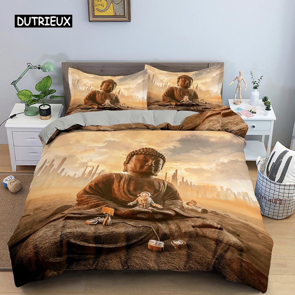 Mandala  Buddha Bedding Set Mandala Quilt Cover Duvet Cover Set Luxury Bed Sets Bohemian Buddhist Souvenir Bedroom Decorations