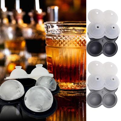 Forma do kul lodu Kostkarka 4 gniazda Silikonowa Kuchenna Forma Kulista Łatwe Wyjmowanie Do Whisky Koktajli Kawy Wody