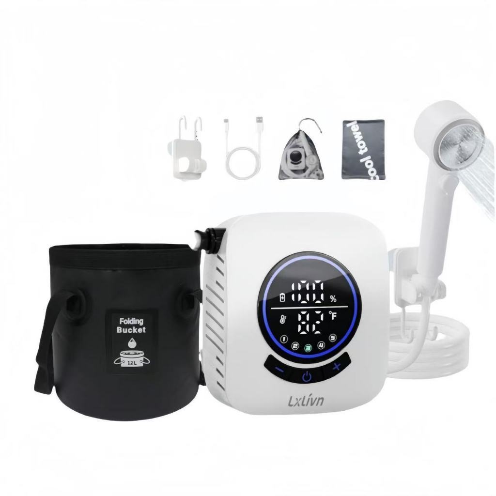 Set de douche portable léger 8000 mAh pour extérieur Pompe de bidet rechargeable pour camping Kit de bain pour animaux de compagnie Étanche IPX8