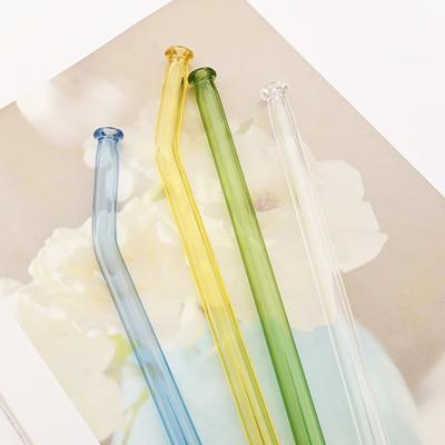 4 Stück Milch Tee Saft Cocktail Strohhalm Set mit Bürste Hoch Borosilikatglas Strohhalm Sets Kreatives Mundglas Strohhalm Barzubehör