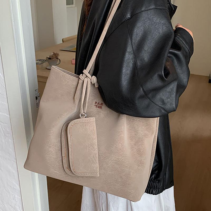 Autumn and Winter Retro Lazy Style Shoulder Bag Fashionable Large-Capacity Commuter Shoulder Bag Shopper Tote