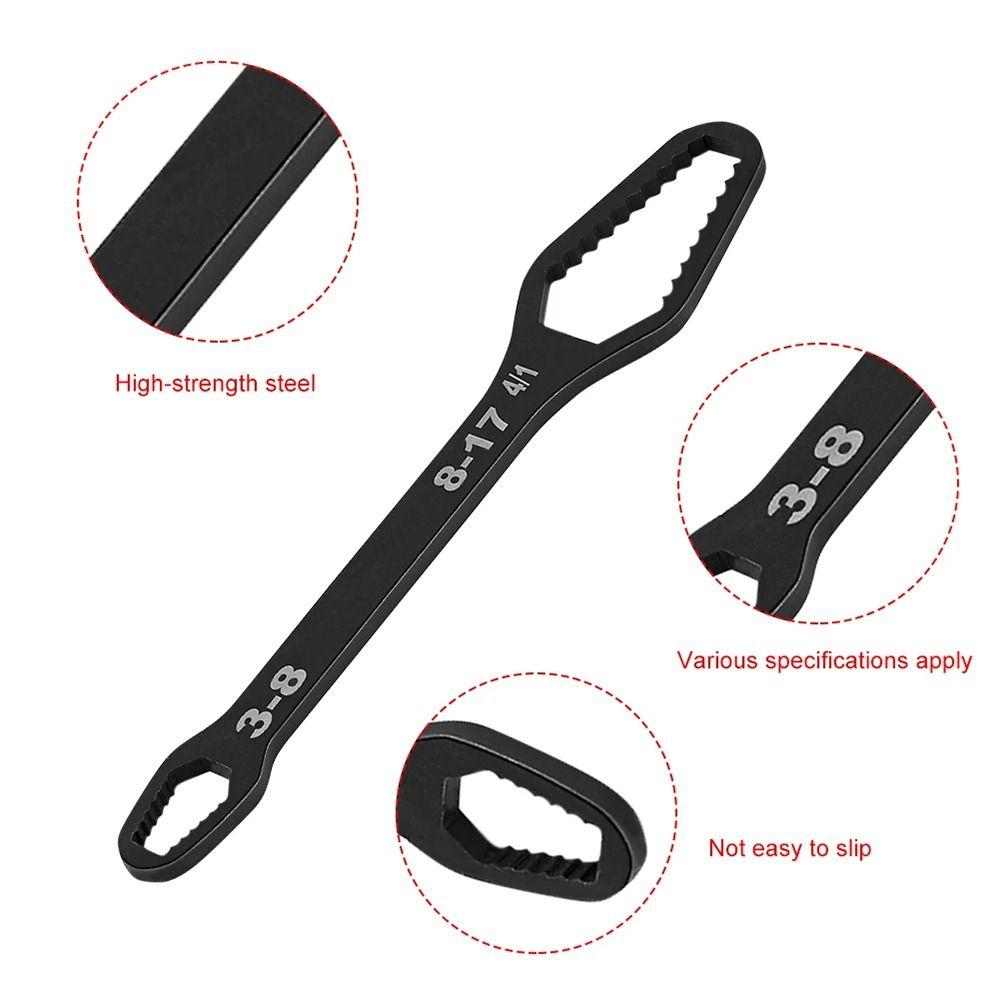 1Pcs Adjustable Double-Head Wrench Thickened Self-tightening Torx Spanner Bicycle Car
