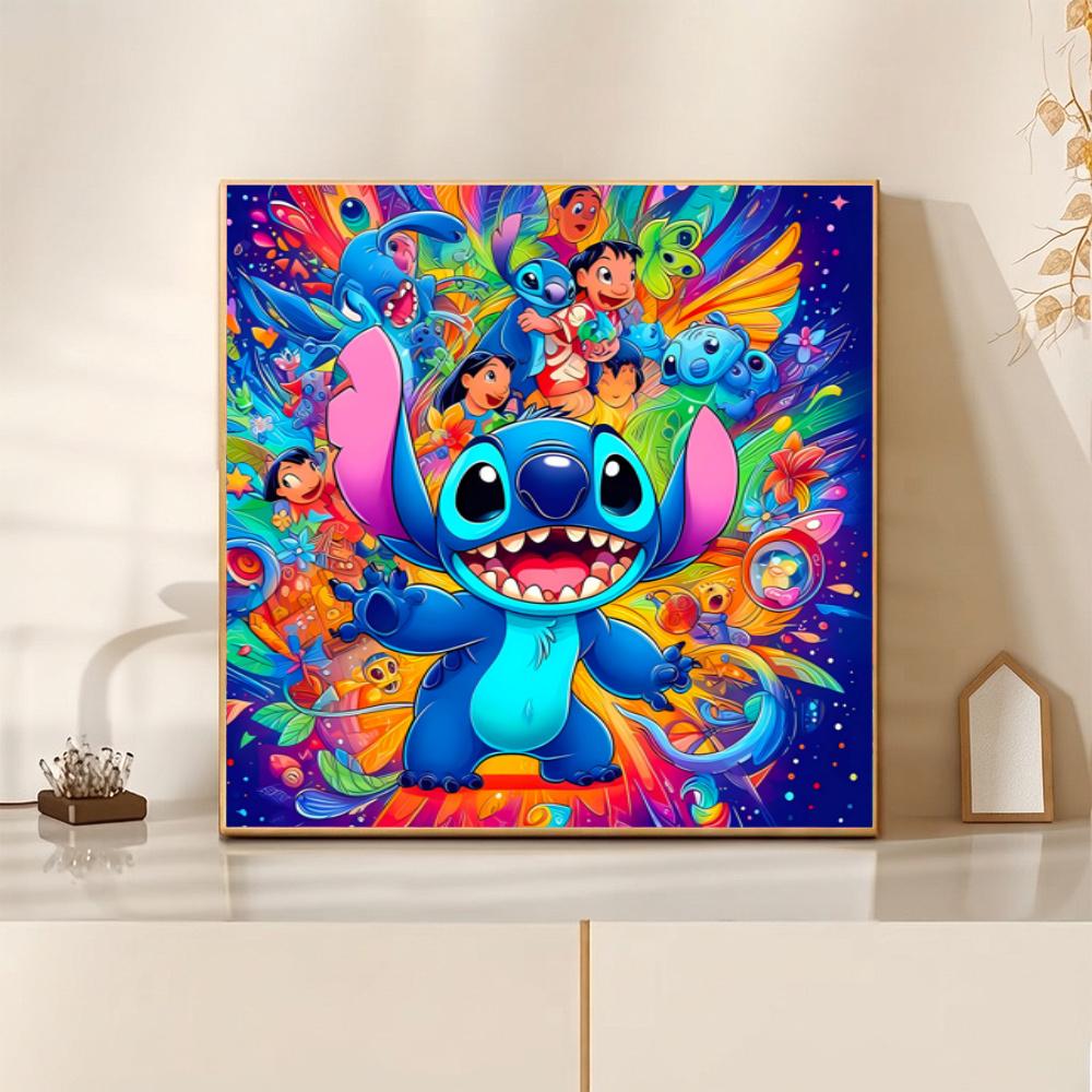 Colorful Stitch Friends 5D Round Diamond Painting Kit Diamond Embroidery Painting Rhinestones Mosaic Frameless Handwork Decoration Arts
