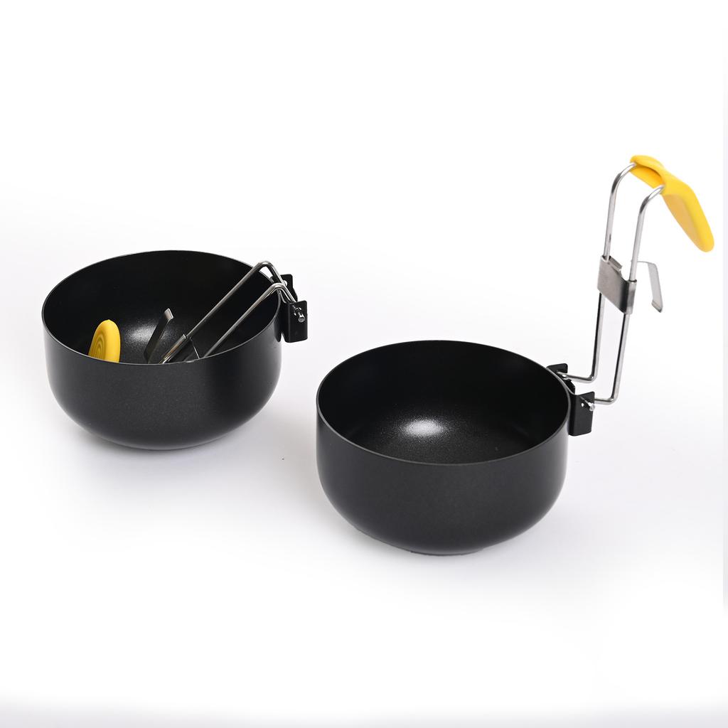 Foldable Ear-hanging Non-stick Anti-scalding Round Household Poached Egg Mold Egg Steamer Egg Spoon