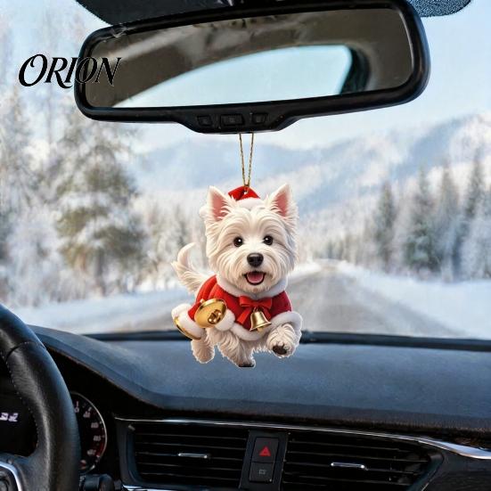 2D Acrylic Holiday Pendant Christmas Animal Ornaments, Cute Flat Hanging Decorative Festival Ornament Decoration for Xmas Tree, Winter Party,