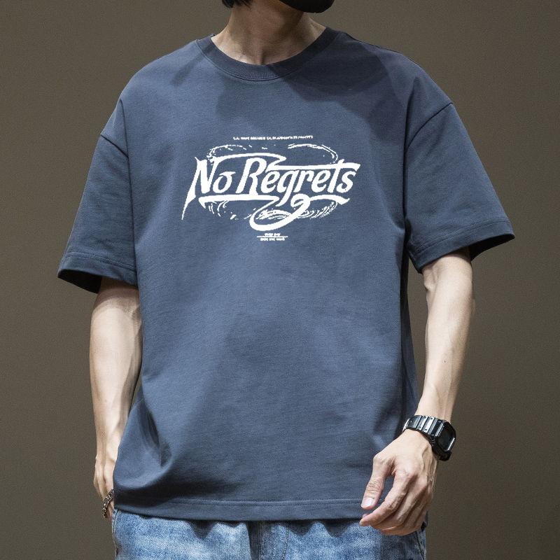 Short Sleeved T-shirt Men's Summer Trendy Brand Versatile Pure Cotton Heavyweight Base Shirt