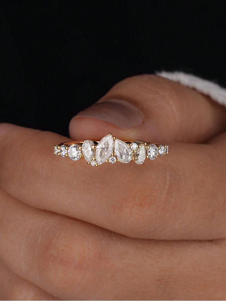 925 Sterling Silver Classic Marquise Water Drop Zircon Ring For Women Engagement Wedding Luxury High Quality Fine Jewelry