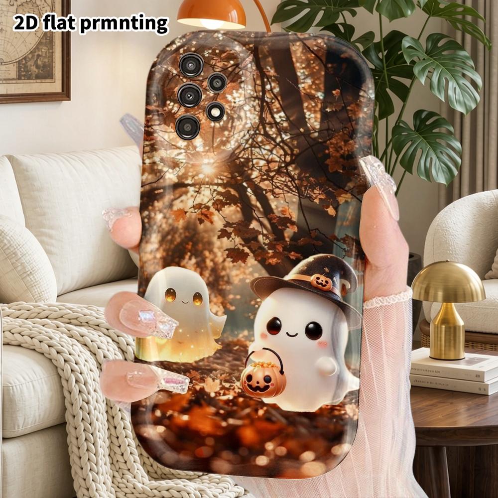 Phone Case: 2D Flat Samsung Galaxy A34 A35 M05 M06 S20 S22 S21 FE Plus 5G Protective Case, Couple Style, Partner Ghost, Christmas and Halloween Gift