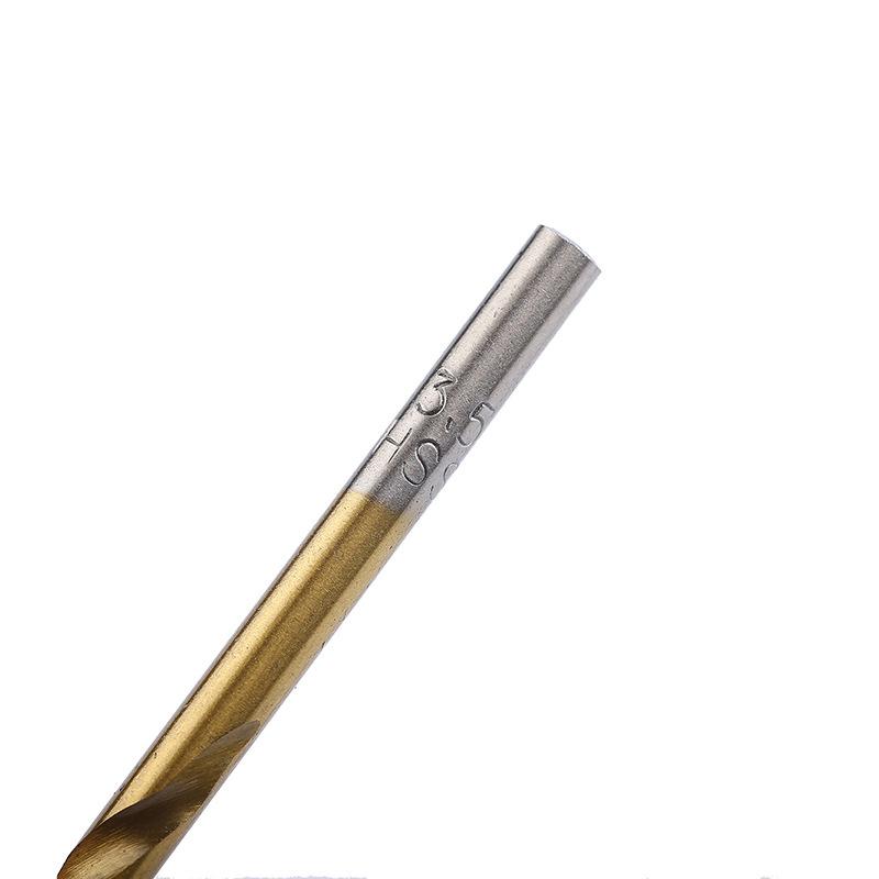60Pcs/set Titanium-plated Twist Drills Drill Bits, Open-hole Drilling Straight Drilling Round Shank Small Twist Drill Combination