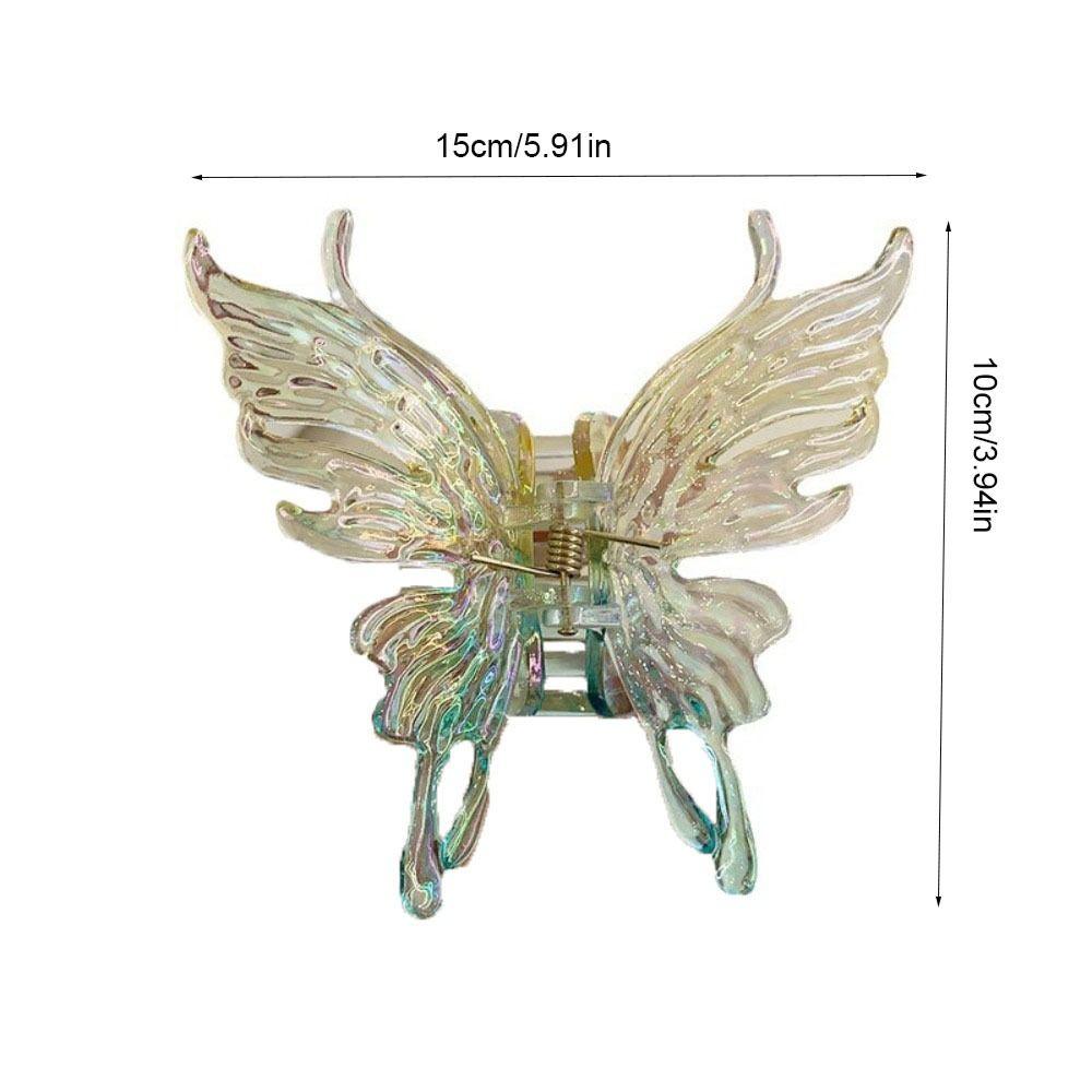 Colorful Liquid Butterfly Hair Claw Claw Clip Acrylic Butterfly Crab Clip Headwear Hair Accessories Large Shark Clip Women