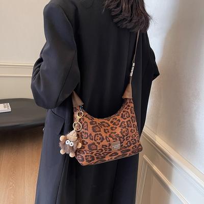 Super Fire Niche Popular Leopard Print Bag Women's 2025 Autumn and Winter New Versatile Dumpling Bag High-end Trend Messenger Bag