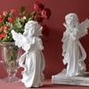 Nordic Angel Girl Sculpture - Resin Figurine for Living Room Décor