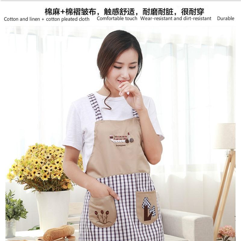 Domů Kuchyně Vyšívání Bavlna Konopná Zástěra Móda Servis proti mastnotě Zástěra Zboží pro domácnost