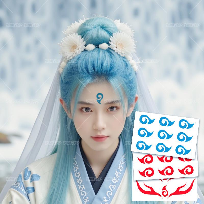 Nezha & Ao Bing Waterproof Forehead Tattoo Stickers for Kids