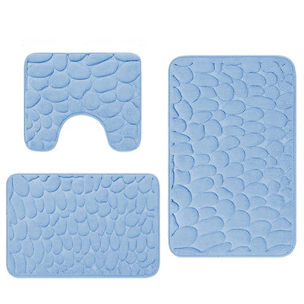 Ultra-Soft 3pcs Memory Sponge Bath Mat Set Soft Comfortable Bathroom Rug For Wash Basin Bathtubs Side